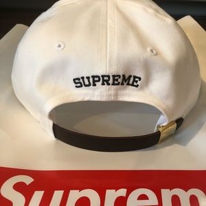 supreme leather strap hat